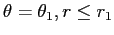 $\theta=\theta_1, r\leq r_1$