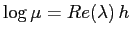 $\log \mu=Re(\lambda)\,h$