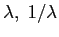 $\lambda,\; 1/\lambda$