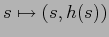 $s\mapsto (s, h(s))$