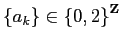 ${\{a_k\}}\in {\{0,2\}}^{{\bf Z}}$