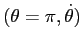 $(\theta=\pi,\dot\theta)$