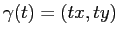 $\gamma(t)=(tx,ty)$