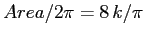 $Area/2\pi=8\,k/\pi$