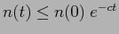 $n(t)\leq n(0)\;e^{-ct}$